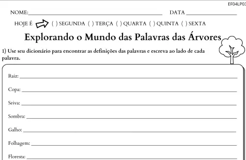 atividade 4º ano dia da árvore